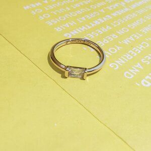 Kendra Scott Juliette White Crystal Band Ring Size 7 - Gold New